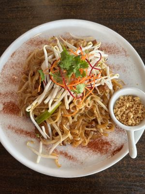 Pad Thai with soy chicken  at Something Vegan in Toluca Lake