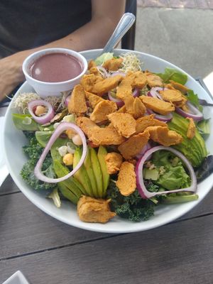 Magnum salad with chic'n at Something Vegan in Toluca Lake