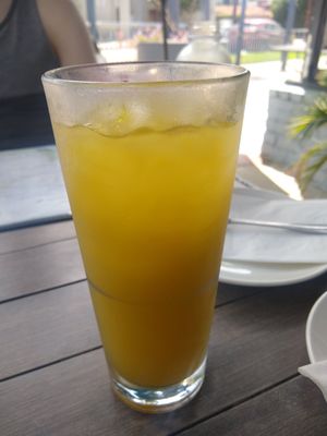 Mango iced tea at Something Vegan in Toluca Lake