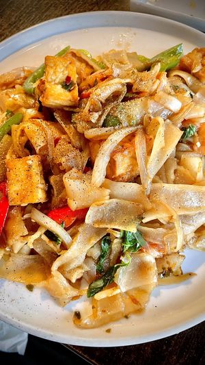 Drunken noodles, buttery and divine!   at Something Vegan in Toluca Lake