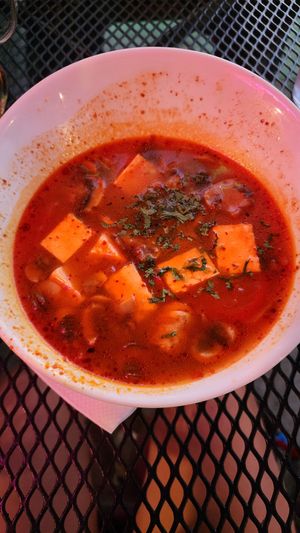 Tom yum soup at Something Vegan in Toluca Lake