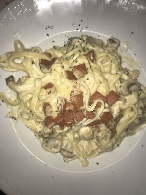Pasta Carbonara at Something Vegan in Toluca Lake