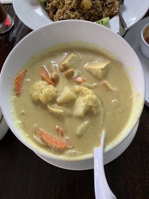 Yellow curry at Something Vegan in Toluca Lake