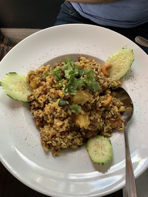 Pineapple fried rice at Something Vegan in Toluca Lake