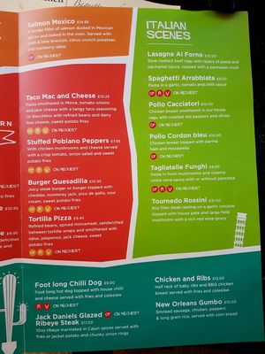 Menu (as of Jan 2018)  at Rangos in Winsford