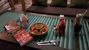 Falafel salad. at Chookie's Beer Garden in Ninh Binh