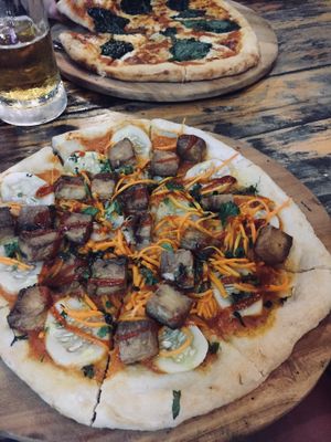 Vegan pizza! at Chookie's Beer Garden in Ninh Binh