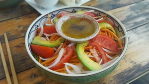 Fresh salad at Chookie's Beer Garden in Ninh Binh