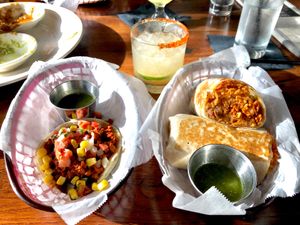 Vegan taco, and burrito.  at Cinco in Los Angeles