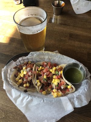 Happy hour $1 soyrizo tacos  at Cinco in Los Angeles
