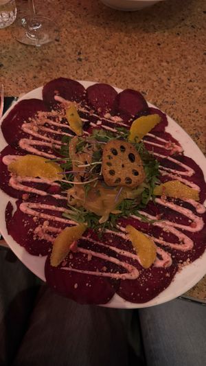 Beetroot carpaccio  at NUL73 in Den Bosch
