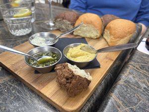 Break with three vegan spreads  at NUL73 in Den Bosch