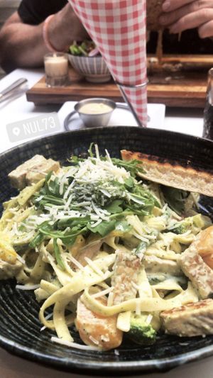 Pesto pasta at NUL73 in Den Bosch