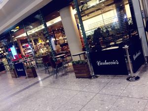 Exterior, inside the airport before passport control and security check in :) at LHR - Carluccio's - T5 in West London