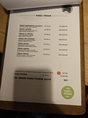 Vegan pizzas at Fabrik Food Factory in Brno