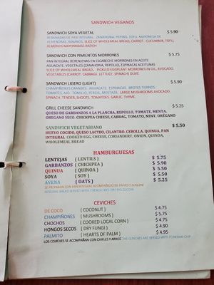 Menu at Carmita's Pancake House Restaurant in Montanita