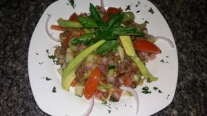 power salad very healthy with lots of  vegan proteins at Carmita's Pancake House Restaurant in Montanita