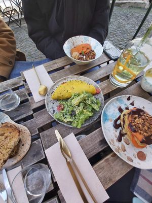 Omelette and pancakes at My Mother's Daughters  in Lisbon