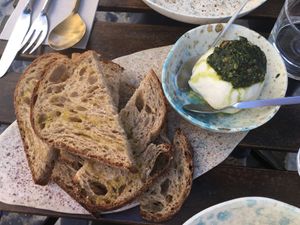 Vegan mozzarella with pesto at My Mother's Daughters  in Lisbon