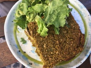 Quinoa, mushroom and eggplant dish at My Mother's Daughters  in Lisbon