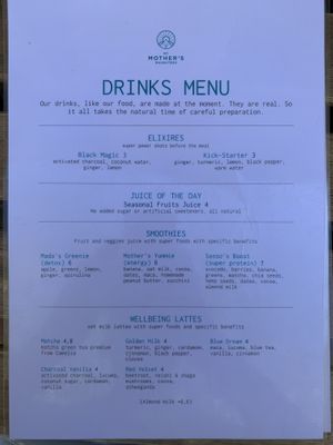 Drinks Menu 1/2 at My Mother's Daughters  in Lisbon
