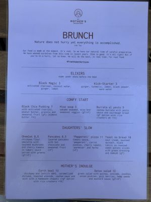 Brunch Menu 1/2 at My Mother's Daughters  in Lisbon