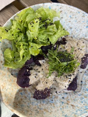 Purple sweet potato gnocchi!!! at My Mother's Daughters  in Lisbon