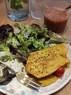 Chickpea omelette at My Mother's Daughters  in Lisbon