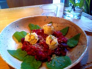 Beet and hummus with brown rice at My Mother's Daughters  in Lisbon