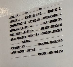 Drinks menu at My Mother's Daughters  in Lisbon