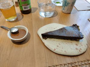Vegan cake with almond butter at My Mother's Daughters  in Lisbon