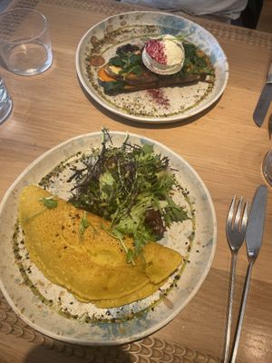 Chickpea omelette   at My Mother's Daughters  in Lisbon