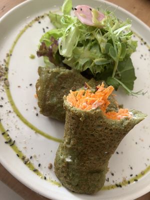 Wrap with a bite taken out of it  at My Mother's Daughters  in Lisbon