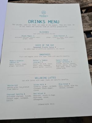 Menu at My Mother's Daughters  in Lisbon