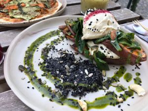 They recommended “Toast, No bread” It was amazing  at My Mother's Daughters  in Lisbon