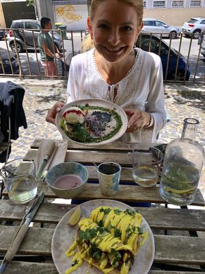 Sweet potato toast and Mexican tacos  at My Mother's Daughters  in Lisbon
