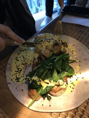 The no egg Benedict. Loved! at My Mother's Daughters  in Lisbon