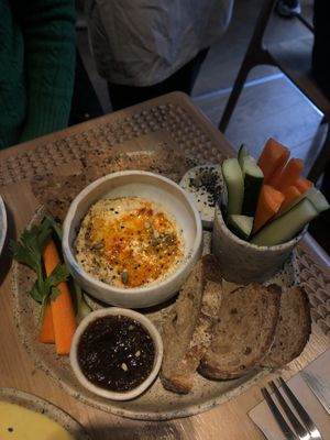 hummus plate  at My Mother's Daughters  in Lisbon