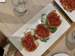 vegan bruschetta  at Ristoro Della Salute in Rome