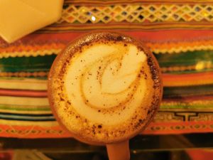 Vegan mocha at Creperia La Boheme in Cusco