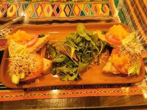 Vegan toasts at Creperia La Boheme in Cusco