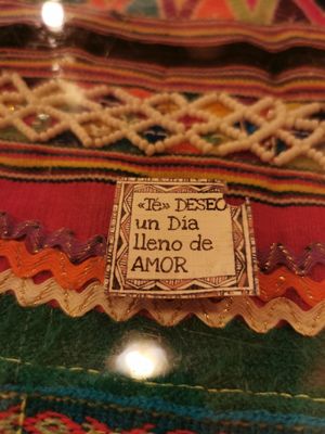 Label of the tea at Creperia La Boheme in Cusco