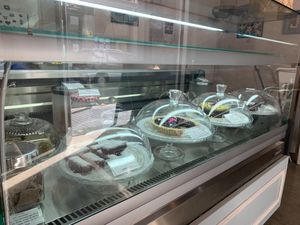 pastry fridge at La Dulce Boutique in Gran Canaria