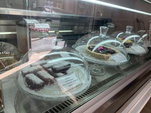 closer view of pastry fridge  at La Dulce Boutique in Gran Canaria