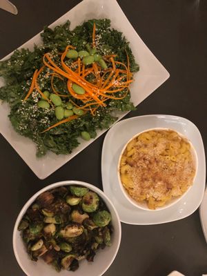 Sweet kale, Brussels sprouts, and Mac & cheese!   at Leaf in Haddonfield