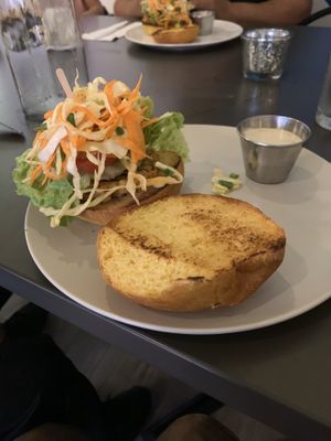 Their Crab cake sandwich is delicious. at Leaf in Haddonfield