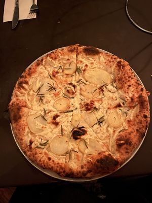 Vegan potato pizza   at Kneading Ruby in Wollongong