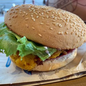 Vegan burger at BurgerFuel in Taupo
