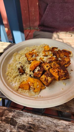 Quinoa, sweet potato, and blackened tofu at Karma Road Organic Cafe in New Paltz