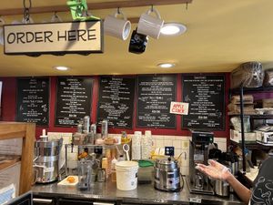 Regular Menu Board (also have one hand-held)  at Karma Road Organic Cafe in New Paltz